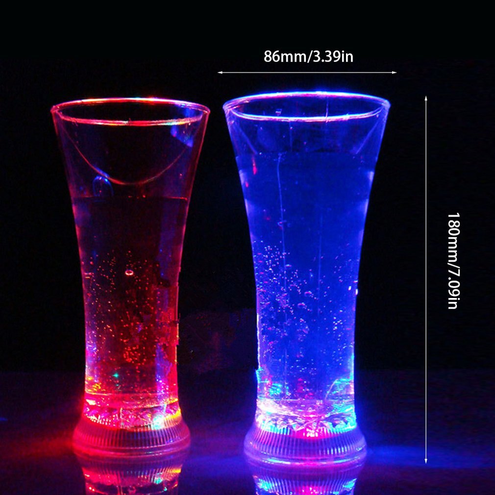 Tasses à Cocktail LED - 6 Verres Lumineux Colorés Pour Fêtes Et Soirées